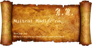 Nyitrai Madléna névjegykártya